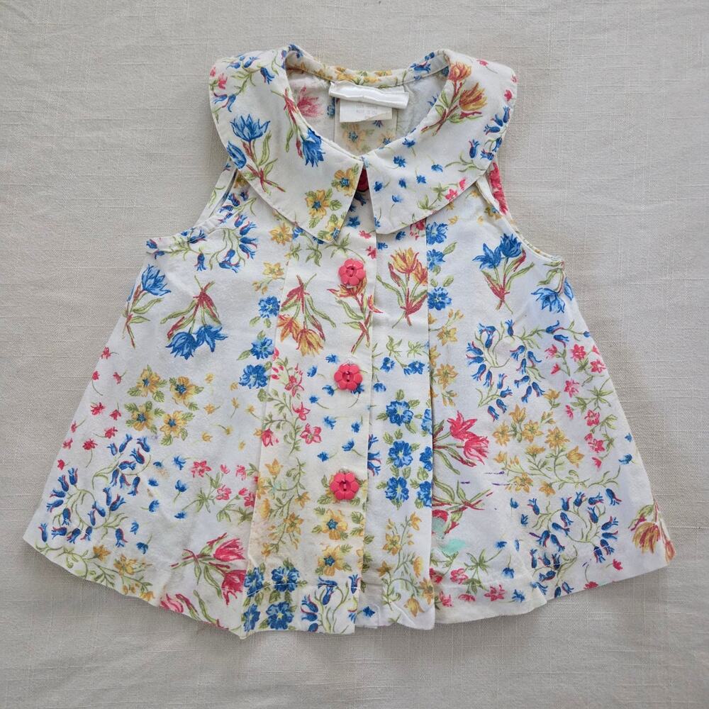 Vintage Floral Sleeveless Top 2t/3t